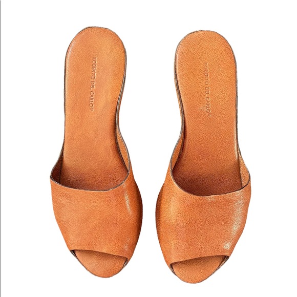 ROBERTO DEL CARLO Brown leather slip on wedges Size 36 - Picture 2 of 7